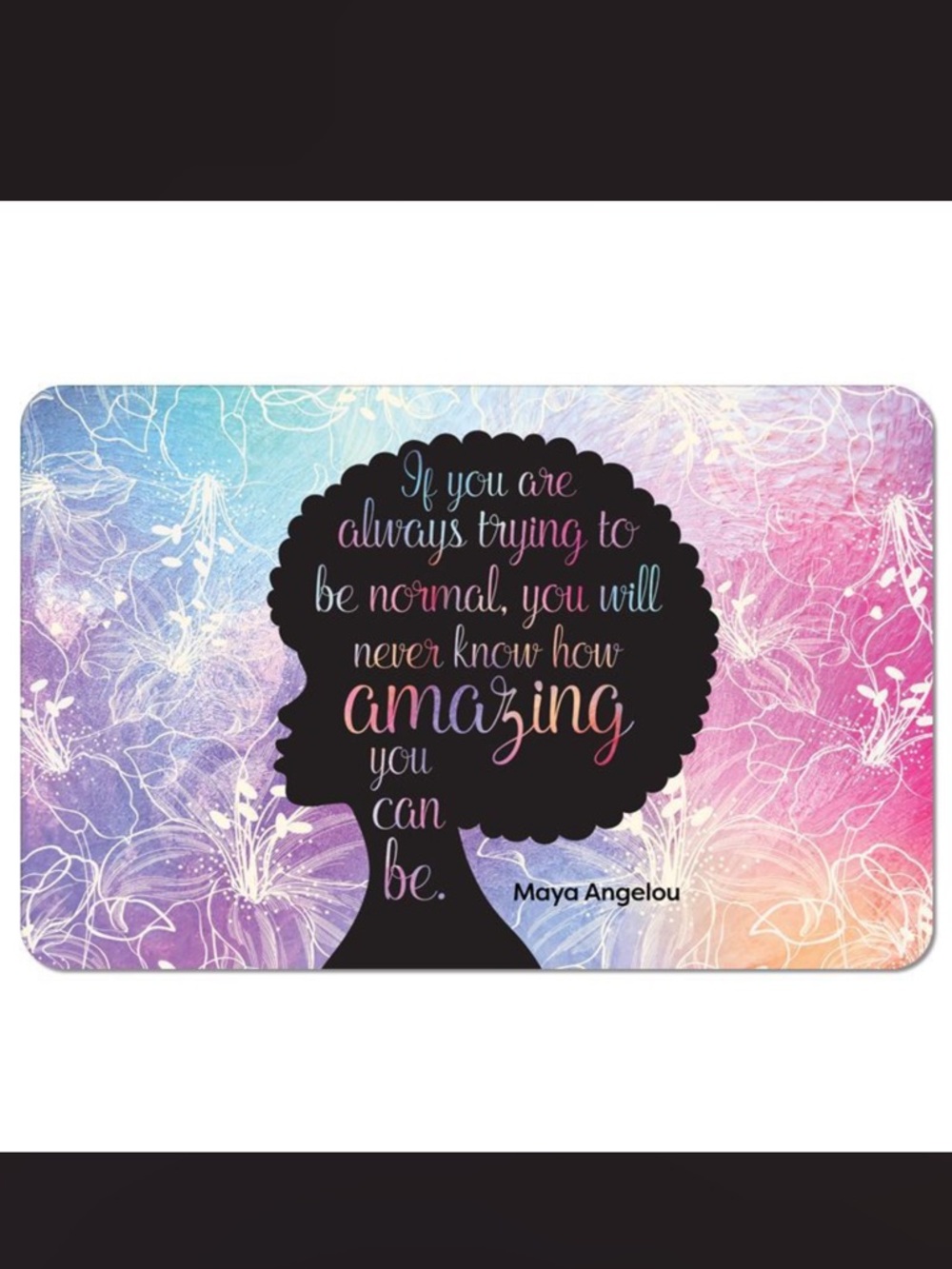 Set of shower curtain and two bath mats Inspirational Maya Angelou